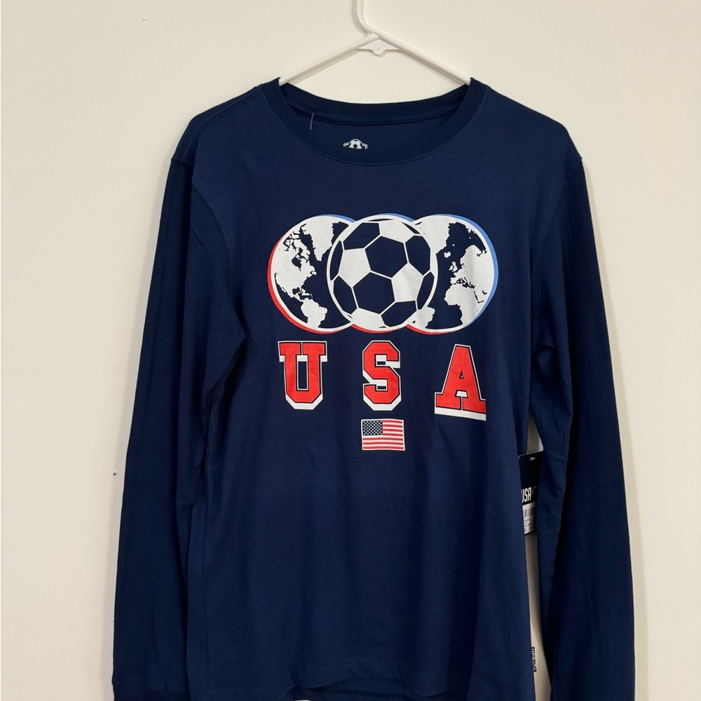 Kids Long Sleeve Soccer Shirt - Navy Blue